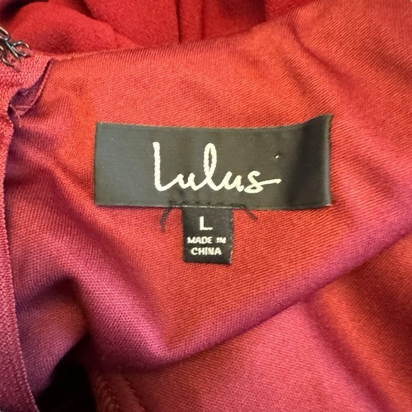 Lulus - Infinite Glory Wine Red Maxi Dress Sz L - Picture 10 of 12